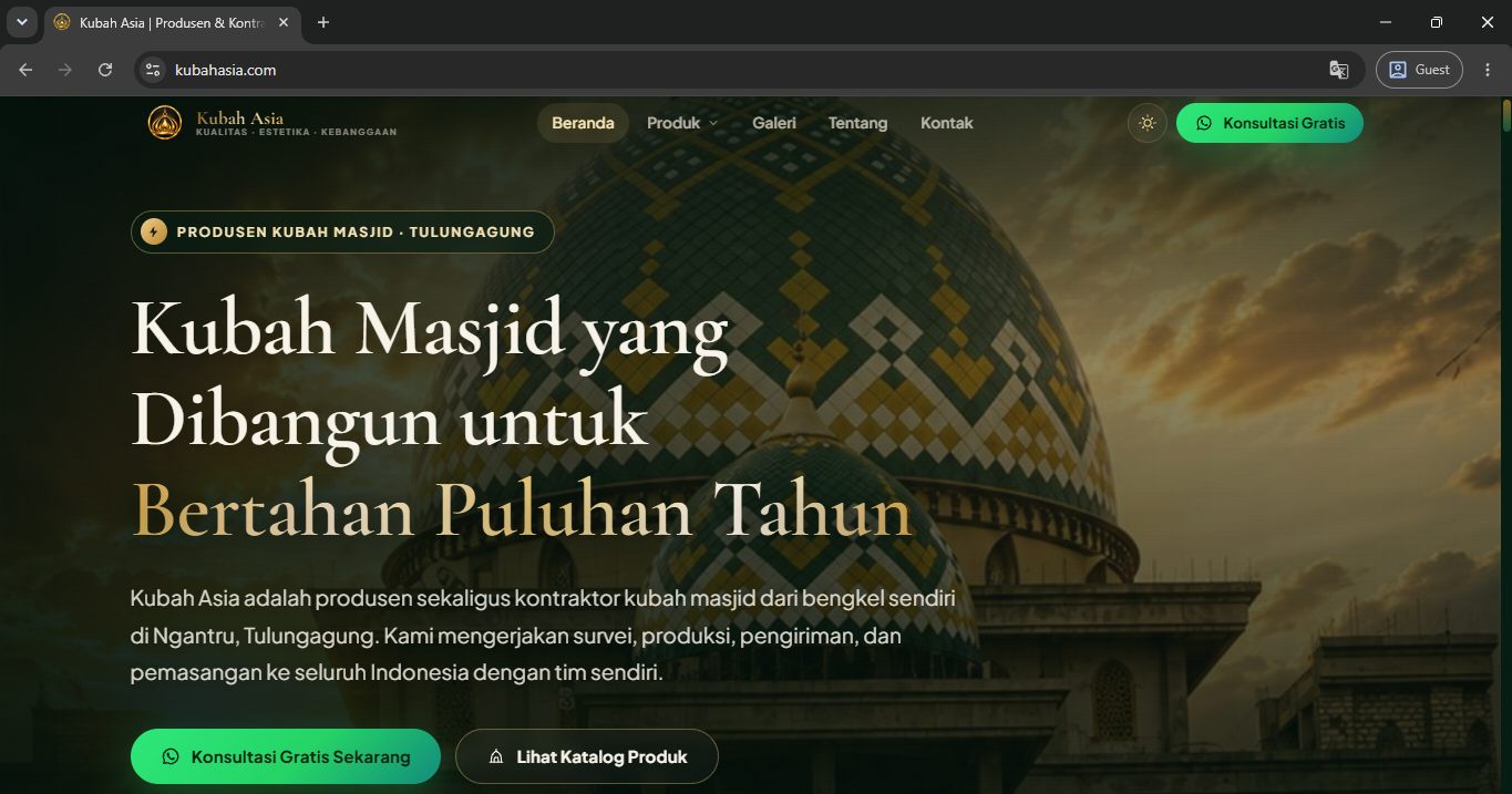 Tampilan website kubahasia.com