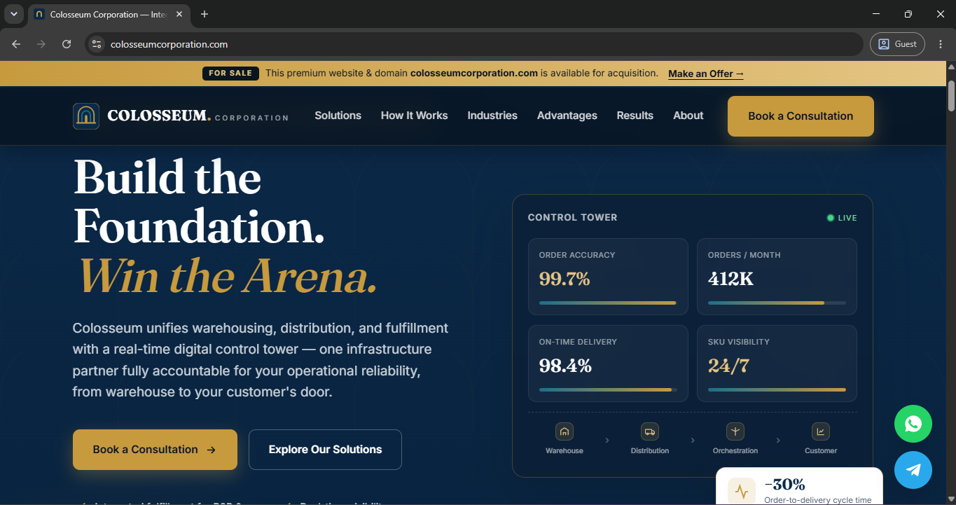 Tampilan website colosseumcorporation.com